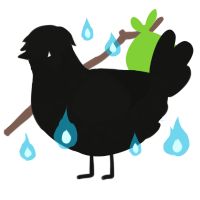 A black chicken with a speckle pattern