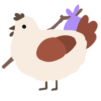 A cream and russet chicken