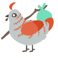 A silver and vermilion chicken with a half-bar pattern