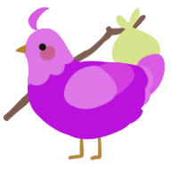 A amethyst and orchid chicken with a head pattern