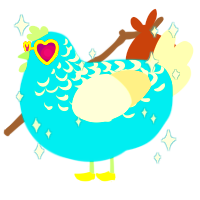 A cerulean and cream chicken with a half-lace pattern