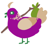 eggplant parmesan, a plum and beige chicken with a neck-speckle pattern