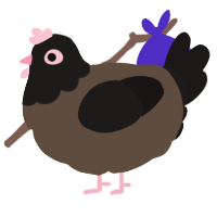 A bark and sable chicken with a head pattern