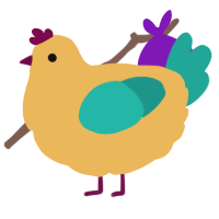 A honey and turquoise chicken