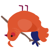 A vermilion chicken with a neck-band pattern
