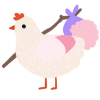 A cream and rose chicken with a speckle pattern
