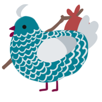 A sea and mist chicken with a lace pattern
