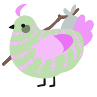 A gluppy and lavender chicken with a bar pattern