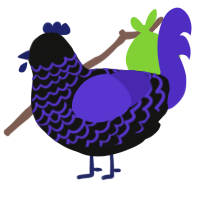 (unnamed), a black and indigo chicken with a lace pattern