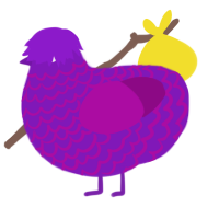 A violet and plum chicken with a lace pattern