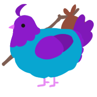 A cerulean and violet chicken with a head pattern