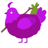 A plum and amethyst chicken with a head pattern