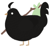 crow, a sable chicken with a lace pattern