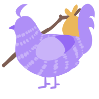 A lilac chicken with a bar pattern