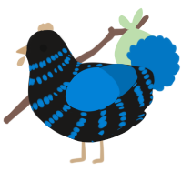 A sable and sapphire chicken with a bar pattern