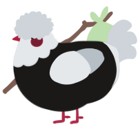 A sable and mist chicken with a head pattern