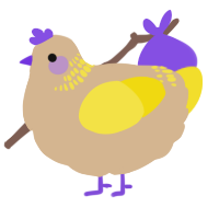 A beige and yellow chicken with a neck-band pattern