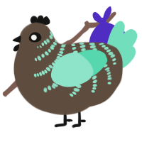A bark and mint chicken with a half-bar pattern