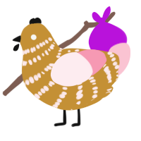 A gold and rose chicken with a bar pattern