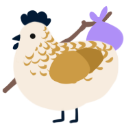 A cream and gold chicken with a half-lace pattern