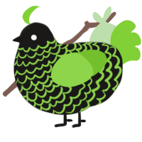 A sable and grass chicken with a lace pattern