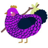 A amethyst and tumblr chicken with a lace pattern