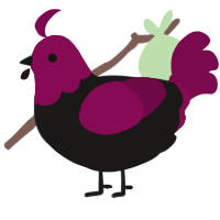 A sable and wine chicken with a head pattern