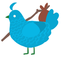 A cerulean chicken with a lace pattern