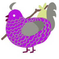 A amethyst and ash chicken with a lace pattern