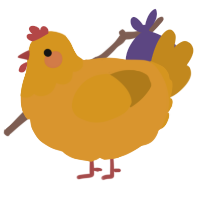 A orange and ochre chicken with a head pattern