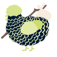 A tumblr and lemon chicken with a lace pattern