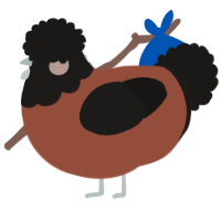 A russet and sable chicken with a head pattern