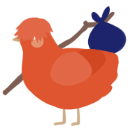 A vermilion chicken