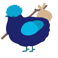 A navy and cerulean chicken
