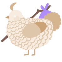 A cream and beige chicken with a lace pattern