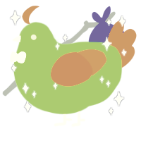 Cantelope, a violet and sapphire chicken