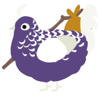 A overcast and white chicken with a half-lace pattern