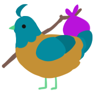 A gold and sea chicken with a head pattern