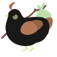 A sable and brown chicken