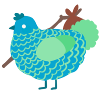 A cerulean and spring chicken with a lace pattern