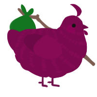 A wine chicken with a bar pattern