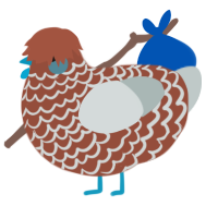 A russet and silver chicken with a lace pattern