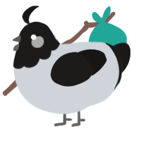 A mist and sable chicken with a head pattern