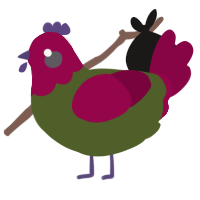A olive and maroon chicken with a head pattern