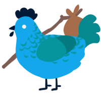 (unnamed), a sky and teal chicken with a half-lace pattern