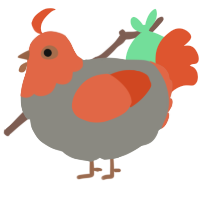 A ash and vermilion chicken with a head pattern