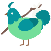 A spring and teal chicken with a head pattern