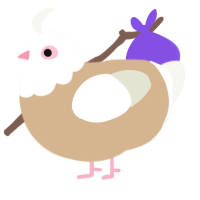 A beige and white chicken with a head pattern