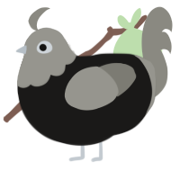 A sable and ash chicken with a head pattern