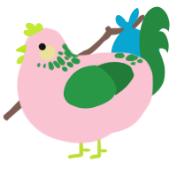 A rose and viridian chicken with a neck-speckle pattern